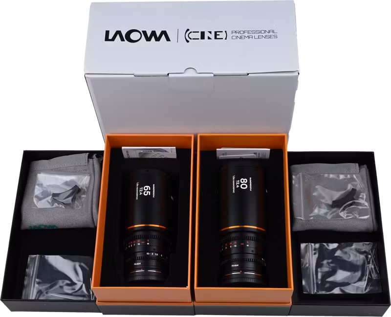 Laowa Nanomorph S35 Prime 2-Lens Bundle  (65mm,80mm) (Amber) - Sony E