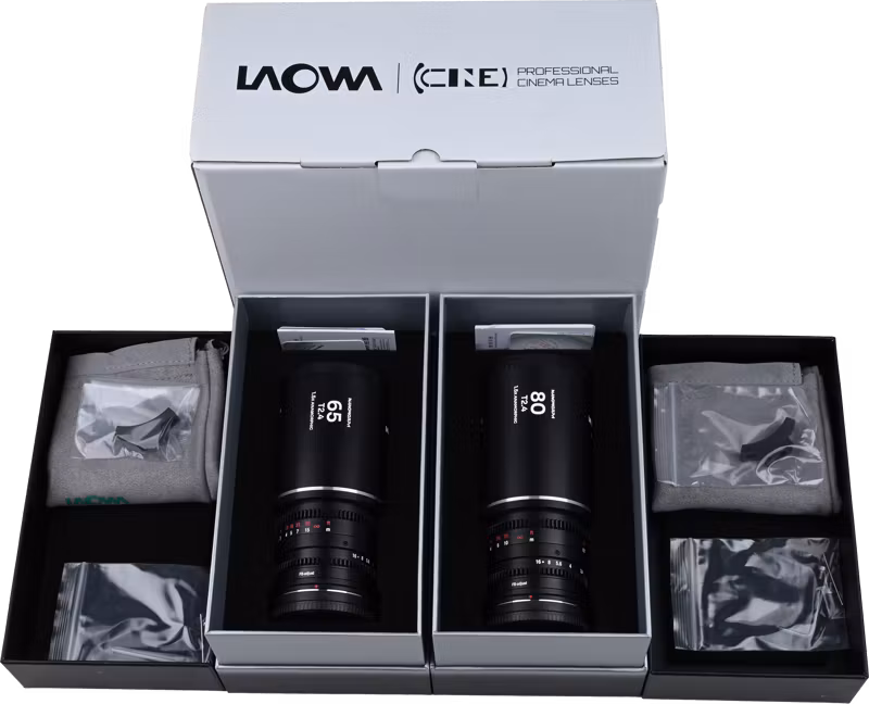 Laowa Nanomorph S35 Prime 2-Lens Bundle  (65mm,80mm) (Silver) - L Mount