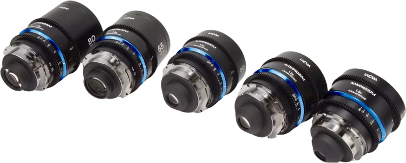 Laowa Nanomorph S35 Prime 5-Lens Bundle  (27+35+50+65+80mm) Blue - Arri PL/Canon EF