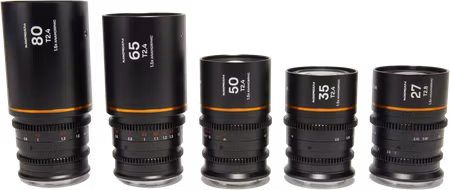 Laowa Nanomorph S35 Prime 5-Lens Bundle  (27+35+50+65+80mm) Amber - Sony E