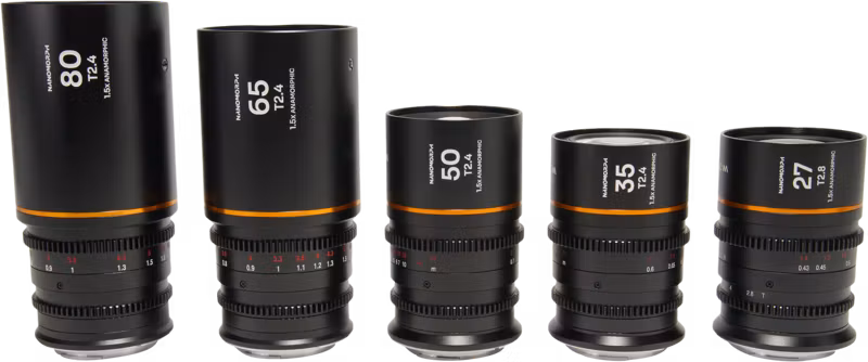 Laowa Nanomorph S35 Prime 5-Lens Bundle  (27+35+50+65+80mm) Amber  - Canon RF