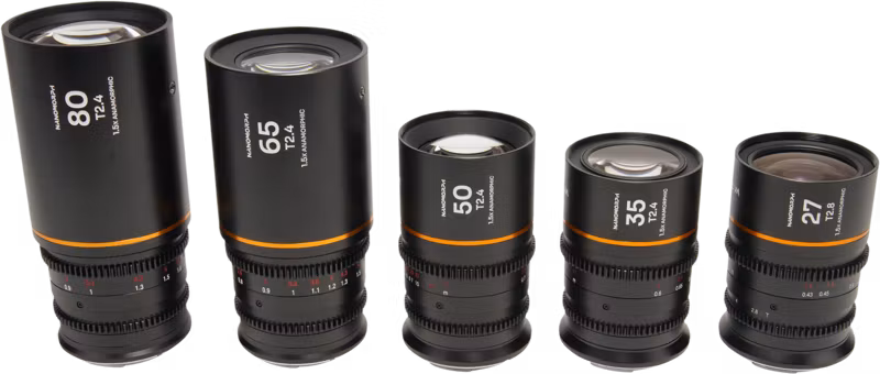 Laowa Nanomorph S35 Prime 5-Lens Bundle  (27+35+50+65+80mm) Amber  - Canon RF