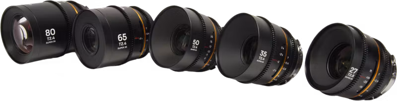 Laowa Nanomorph S35 Prime 5-Lens Bundle  (27+35+50+65+80mm) Amber  - Arri PL/Canon EF