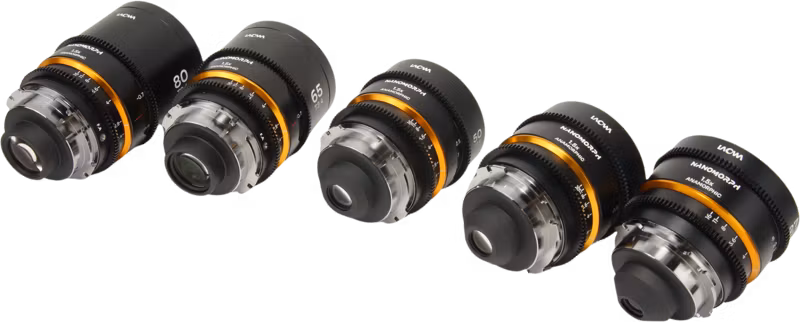 Laowa Nanomorph S35 Prime 5-Lens Bundle  (27+35+50+65+80mm) Amber  - Arri PL/Canon EF