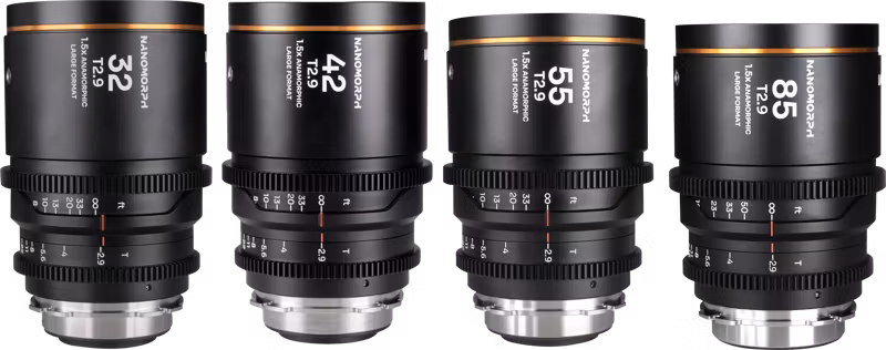 Laowa Nanomorph LF Prime 4-Lens Bundle  (32+42+55+85mm) Amber - Arri PL/ Canon EF