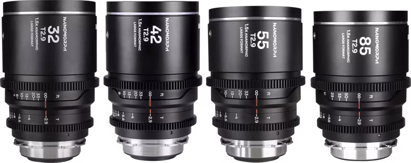 Laowa Nanomorph LF Prime 4-Lens Bundle  (32+42+55+85mm) Silver - Arri PL/ Canon EF