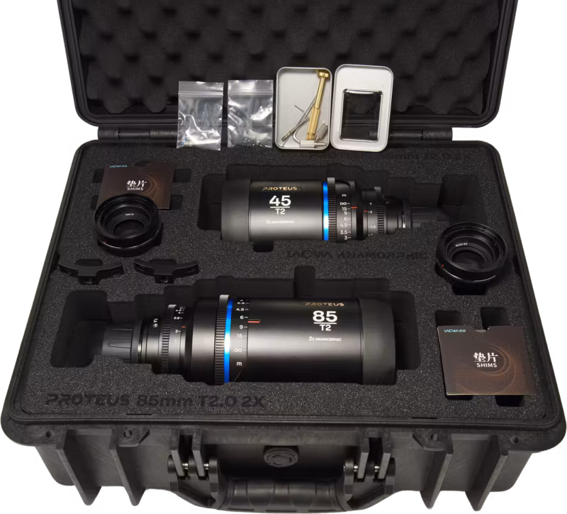 Laowa Proteus 2X Anamorphic 2-Lens Bundle Set B (45mm, 85mm) - Blue - Arri PL/Canon EF