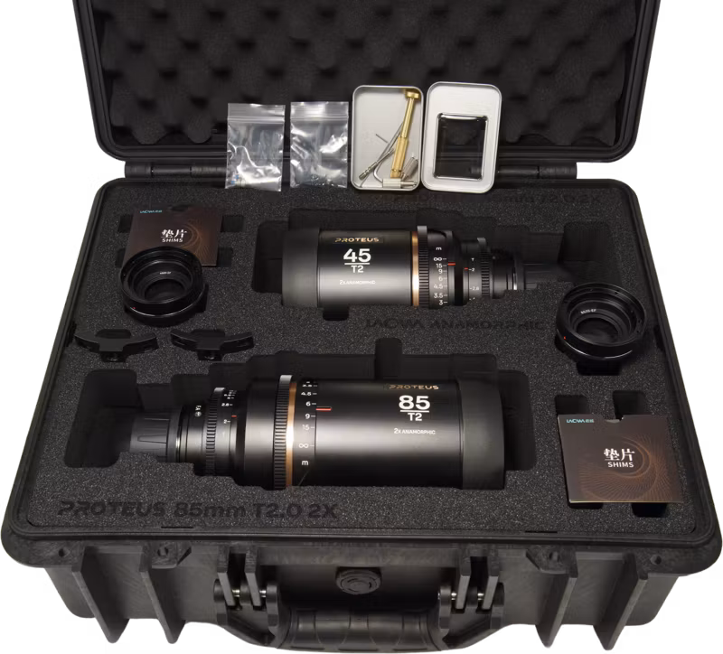Laowa Proteus 2X Anamorphic 2-Lens Bundle Set B (45mm, 85mm) - Amber - Arri PL/Canon EF