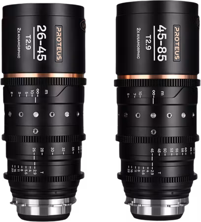 Laowa Proteus Zoom 2X Anamorphic 2-Lens Bundle (26-45mm, 45-85mm) - Amber - Arri PL/Canon EF