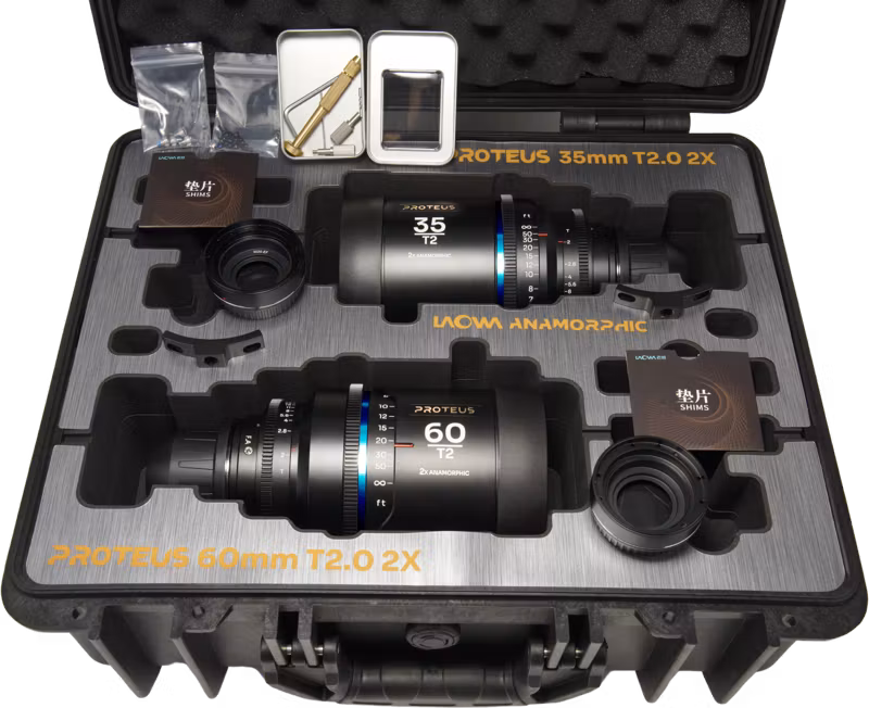Laowa Proteus 2xAnamorphic 2-Lens Bundle Set A (35mm, 60mm) - Blue - Arri PL/Canon EF (feet)