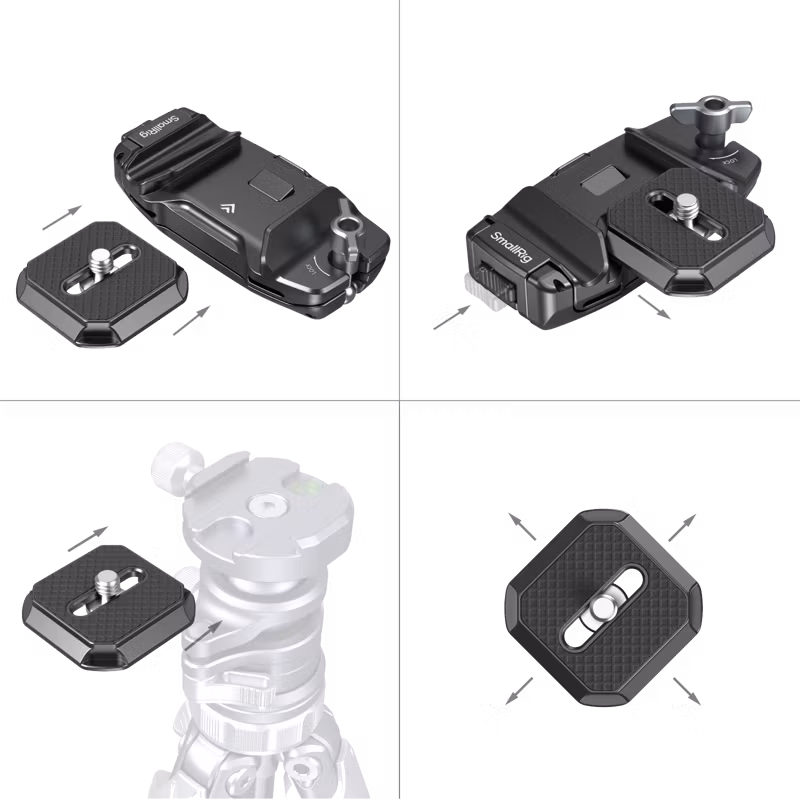 SmallRig 5053 Camera Clip with Quick Release Mount Plate Kit