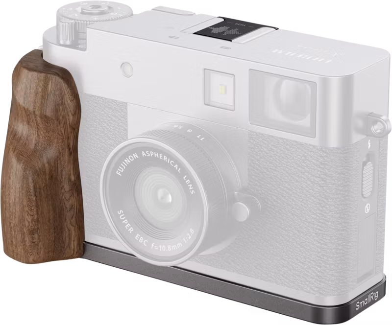 SmallRig 5394 L-Shaped Mount Plate with Wooden Handle for FUJIFILM X half Charcoal Silver
