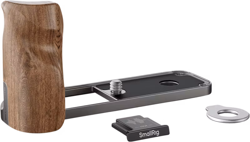 SmallRig 5394 L-Shaped Mount Plate with Wooden Handle for FUJIFILM X half Charcoal Silver