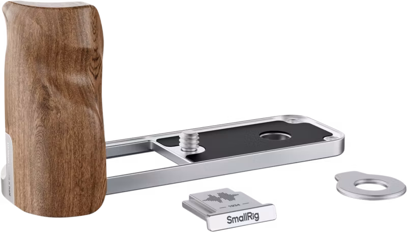 SmallRig 5223 L-Shaped Mount Plate with Wooden Handle for FUJIFILM X half Silver