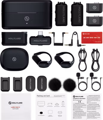 Hollyland LARK MAX 2 Ultimate Combo with OWS Monitor Earphone + Camera RX + USB-C RX
