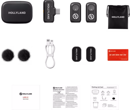 Hollyland LARK A1 Duo with USB-C RX + Charging Case