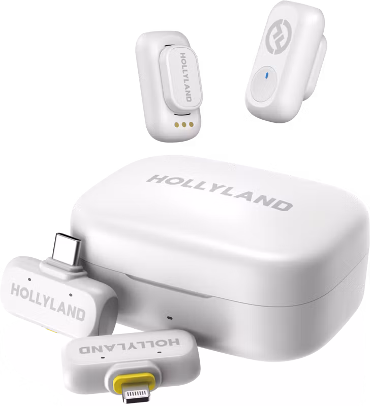 Hollyland LARK A1 Combo Ivory White, with USB-C RX + Lightning RX + Charging Case