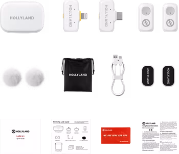 Hollyland LARK A1 Combo Ivory White, with USB-C RX + Lightning RX + Charging Case