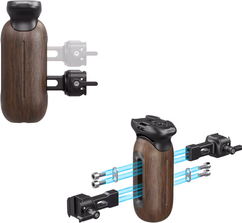 SmallRig 5239 Wooden Side Handle with NATO Clamp