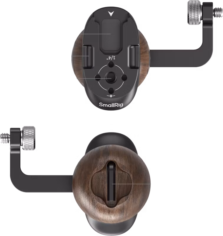 SmallRig 5237 Wooden Side Handle with 1/4"-20 Screw