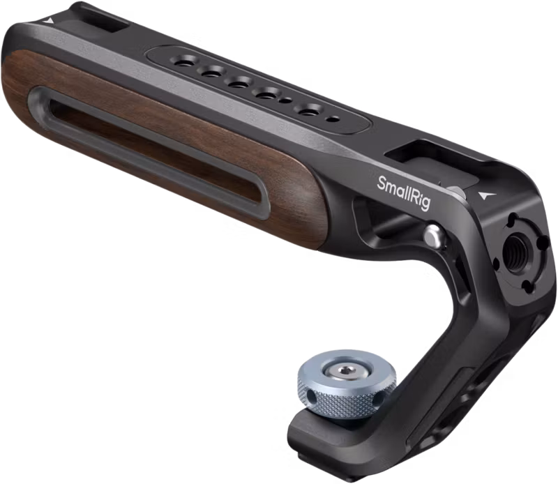 SmallRig 5250 Wooden Top Handle with Cold Shoe Mount