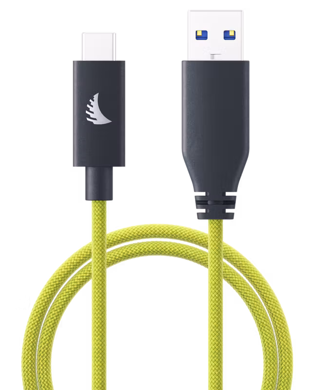 Angelbird Cable I USB-A to C 3.2 I Solid Flex Cable I Lime I 32 cm