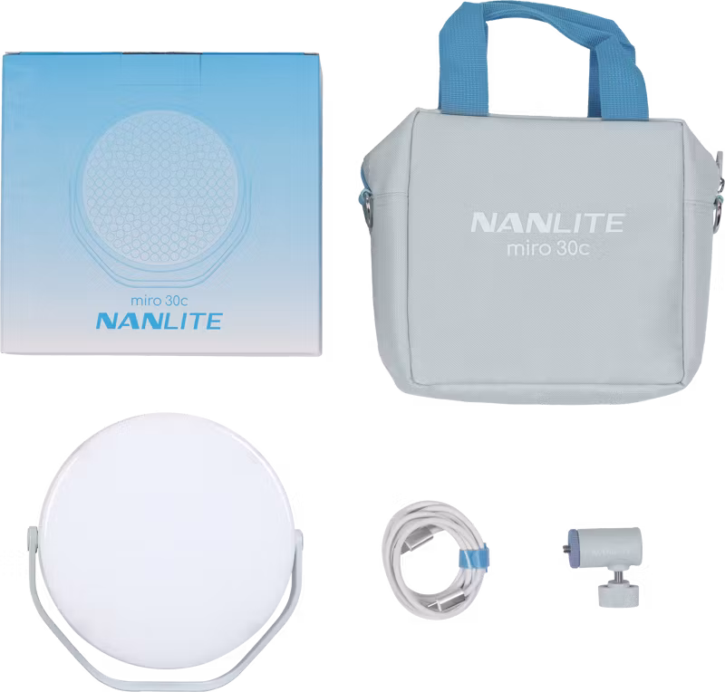 Nanlite Miro 30c LED Full-color Round Panel Light  (Mint Blue)