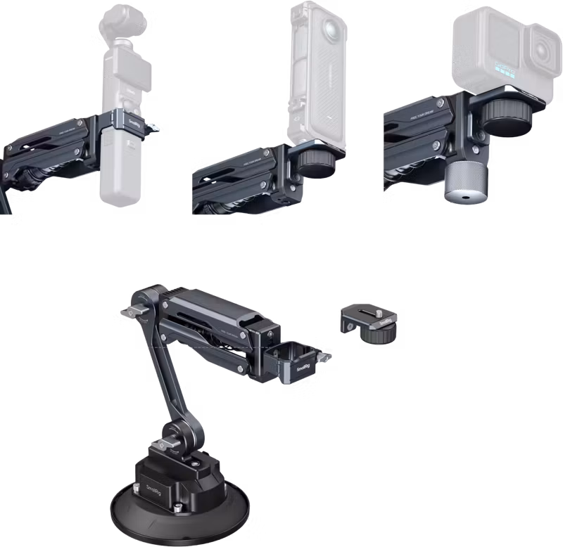 SmallRig 5507 Shock Absorber Support with Electronic Suction Cup for Osmo Pocket 3 / HERO13 and more