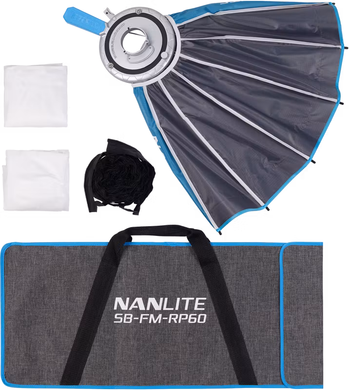 Nanlite Rapid 60 Parabolic Softbox SB-RP60 with Eggcrate for FM Mount
