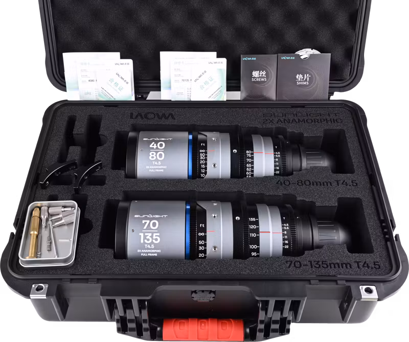 Laowa Sunlight 2X Anamorphic Zoom 2-Lens Bundle (40-80mm,70-135mm) (Blue) Arri PL