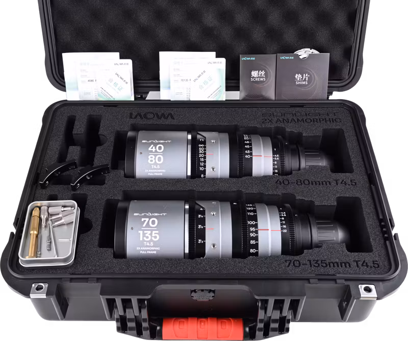 Laowa Sunlight 2X Anamorphic Zoom 2-Lens Bundle (40-80mm,70-135mm) (Silver) Arri PL