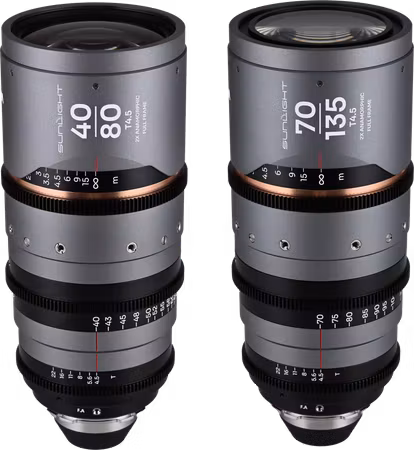 Laowa Sunlight 2X Anamorphic Zoom 2-Lens Bundle (40-80mm,70-135mm) (Amber) Arri PL