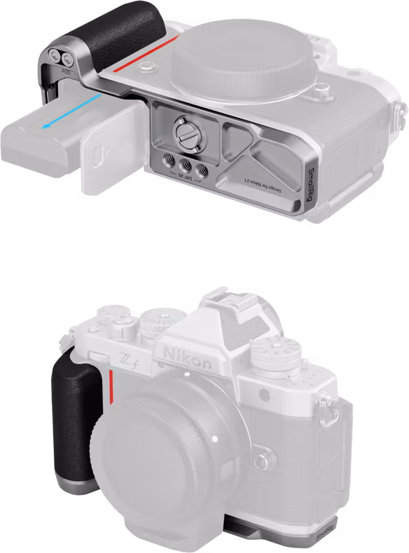 SmallRig 5706 L-Shaped Mount Plate with Silicone Handle for Nikon Z f Silver