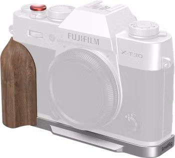 SmallRig 5667 L-Shaped Mount Plate with Wooden Handle for FUJIFILM T30 / T30 II / X-T30 III Silver