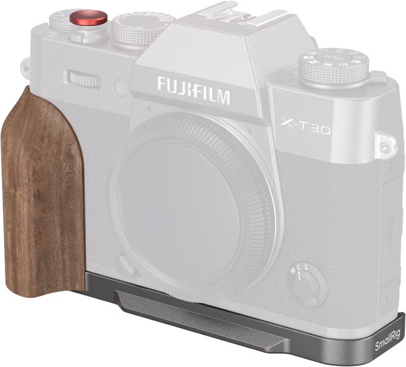 SmallRig 5668 L-Shaped Mount Plate w Wooden Handle for FUJIFILM X-T30 / T30 II / T30 III Charcoal