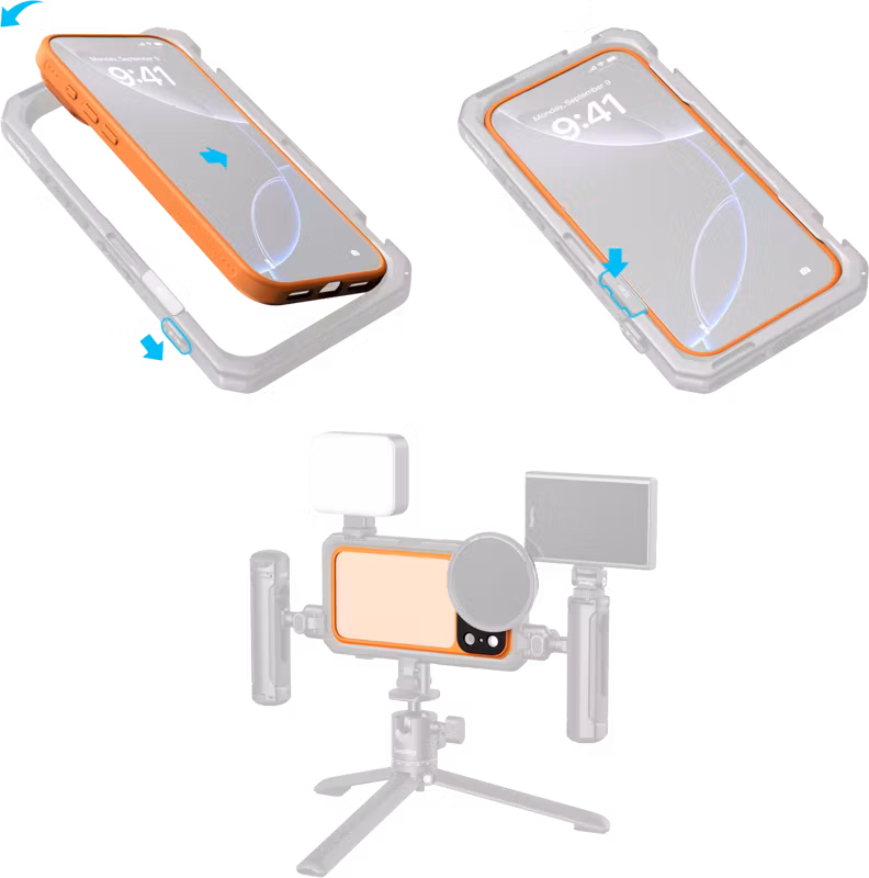 SmallRig 5795 FilMov Lightweight Photography Bumper Case for iPhone 17 Pro Max (Orange)