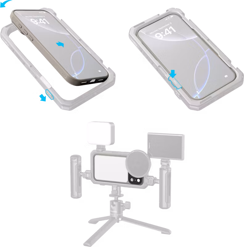 SmallRig 5794 FilMov Lightweight Photography Bumper Case for iPhone 17 Pro Max (Gray)