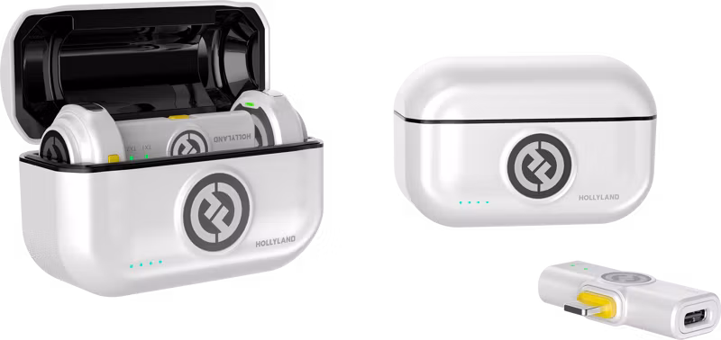 Hollyland Lark M2 USB-C - Wireless Lavalier Microphone with USB-C Plug (Duo - Ivory White)