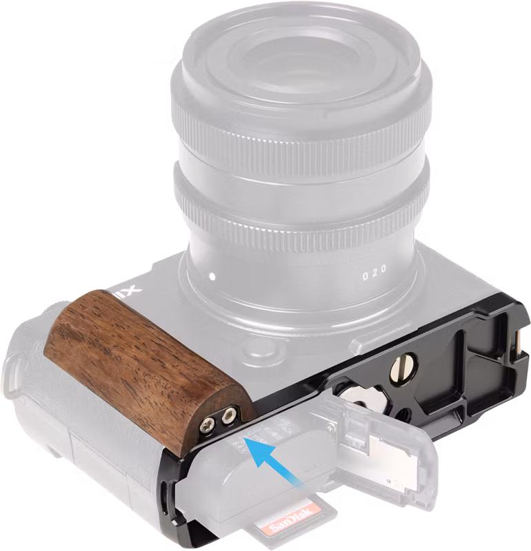 SmallRig 5945 L-Shaped Mount Plate with Wooden Handle for Panasonic S9
