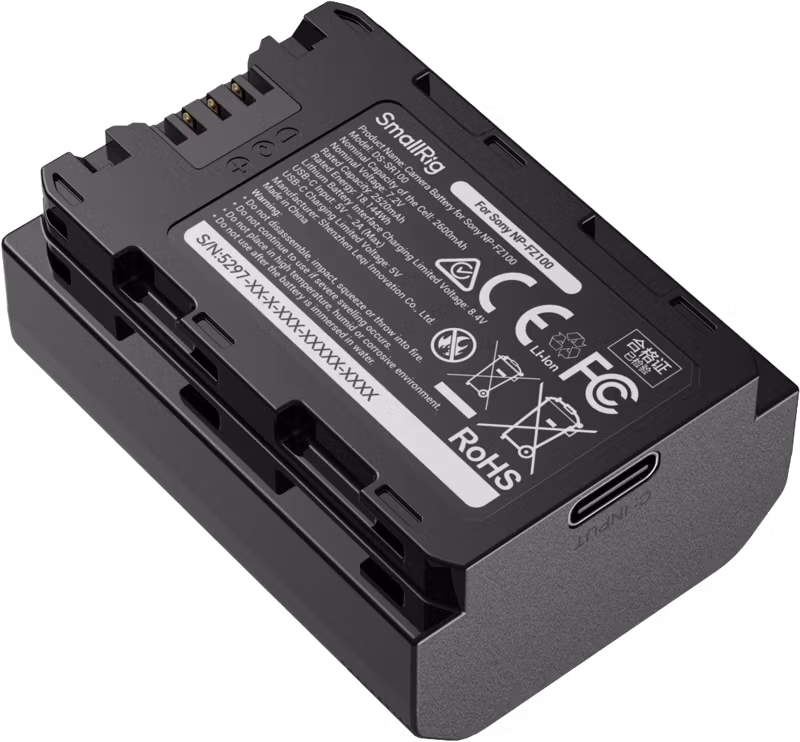 SmallRig 5297 USB-C Camera Battery with Power Display for Sony NP-FZ100
