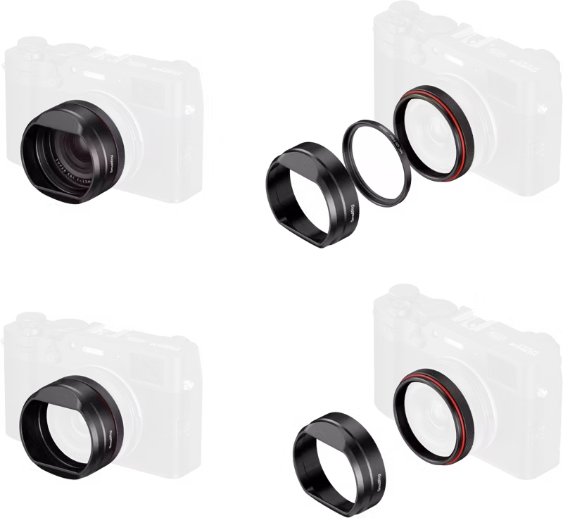SmallRig 5850 UV Filter with Lens Hood Kit for FUJIFILM X100VI / X100V (Black)