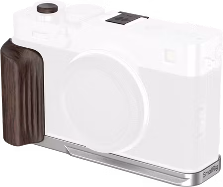 SmallRig 6236 L-Shaped Mount Plate with Wooden Handle for FUJIFILM X-E5 (Ebony, Silver)