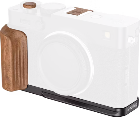 SmallRig 5985 L-Shaped Mount Plate with Wooden Handle for FUJIFILM X-E5 (Rosewood, Black)