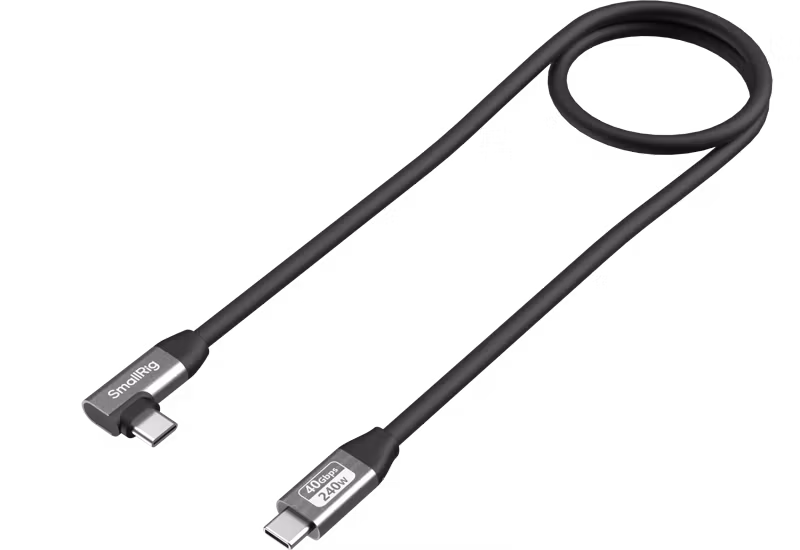SmallRig 5732 USB-C Data Cable (Straight to Angled) 100cm 40Gbps + 240W + 8K