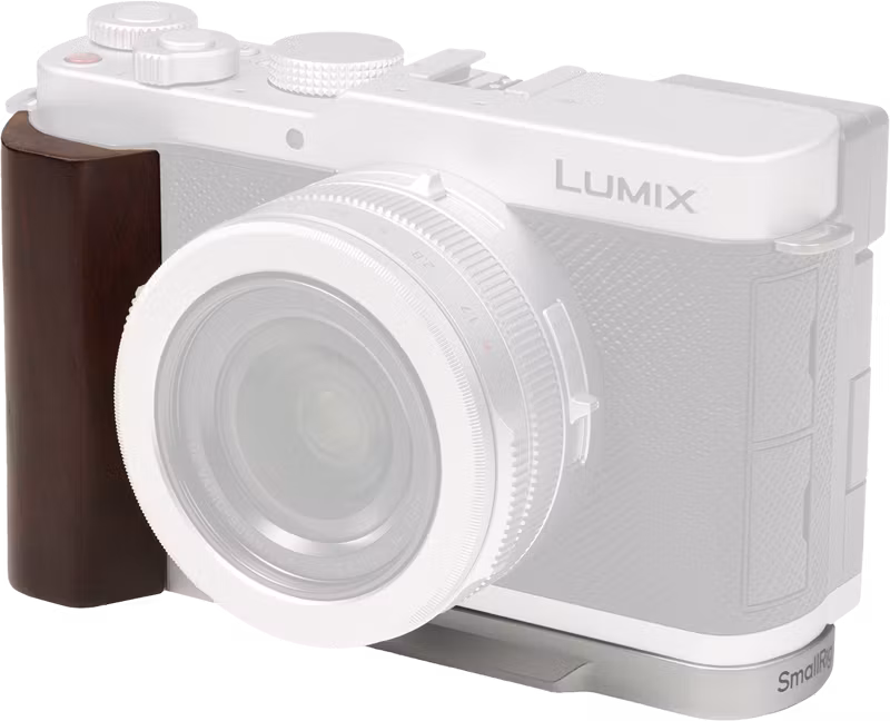 SmallRig 5943 L-Shaped Mount Plate with Wooden Handle for Panasonic LUMIX L10 Silver