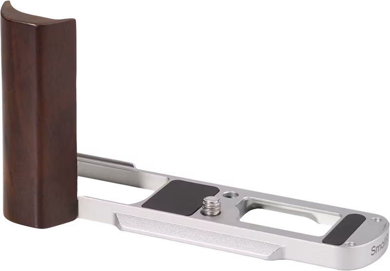 SmallRig 5943 L-Shaped Mount Plate with Wooden Handle for Panasonic LUMIX L10 Silver
