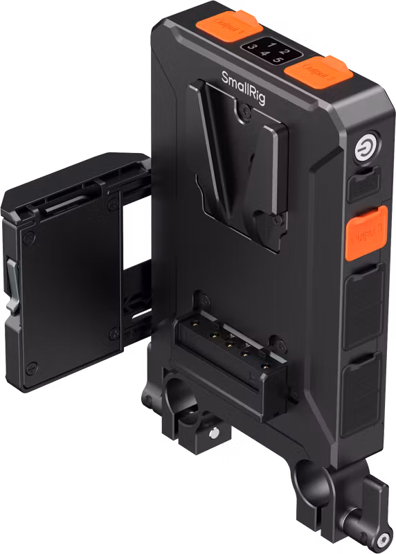 SmallRig 5881 Intelligent V-Mount Battery Adapter Plate with 15mm Dual Rod Clamp