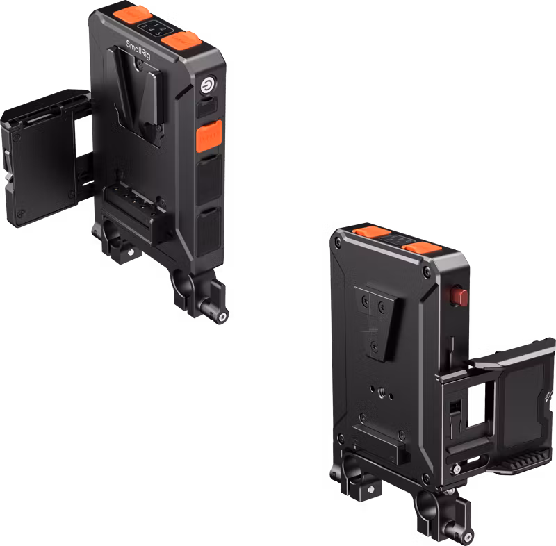 SmallRig 5881 Intelligent V-Mount Battery Adapter Plate with 15mm Dual Rod Clamp