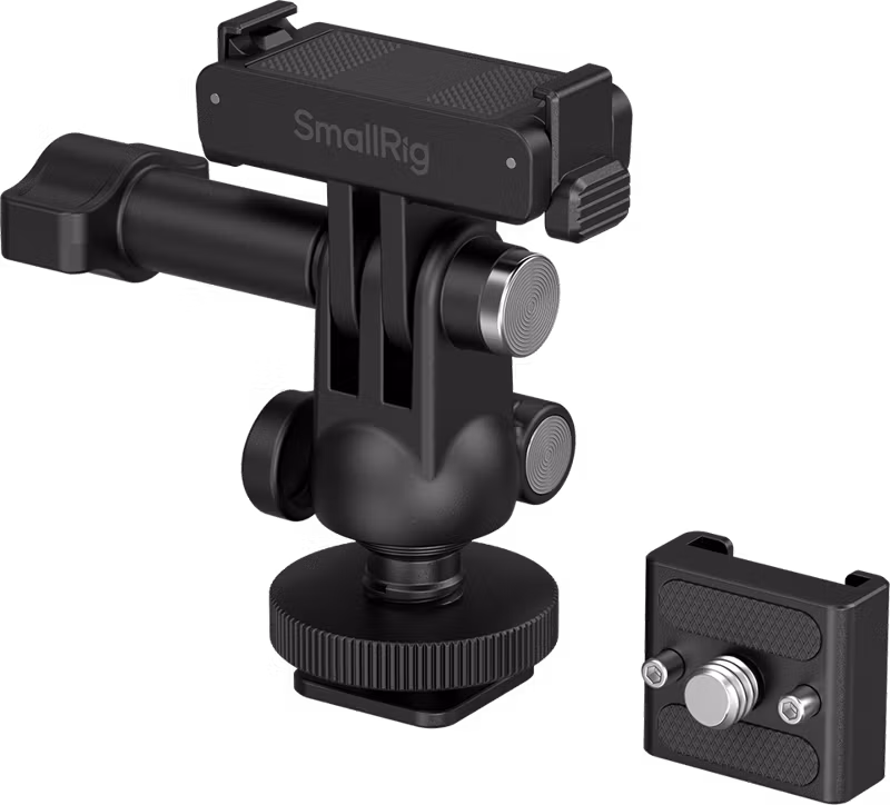 SmallRig 6396 QR Adapter Support with Cold Shoe Mount and Ball Head for DJI Osmo Action 6 / Nano