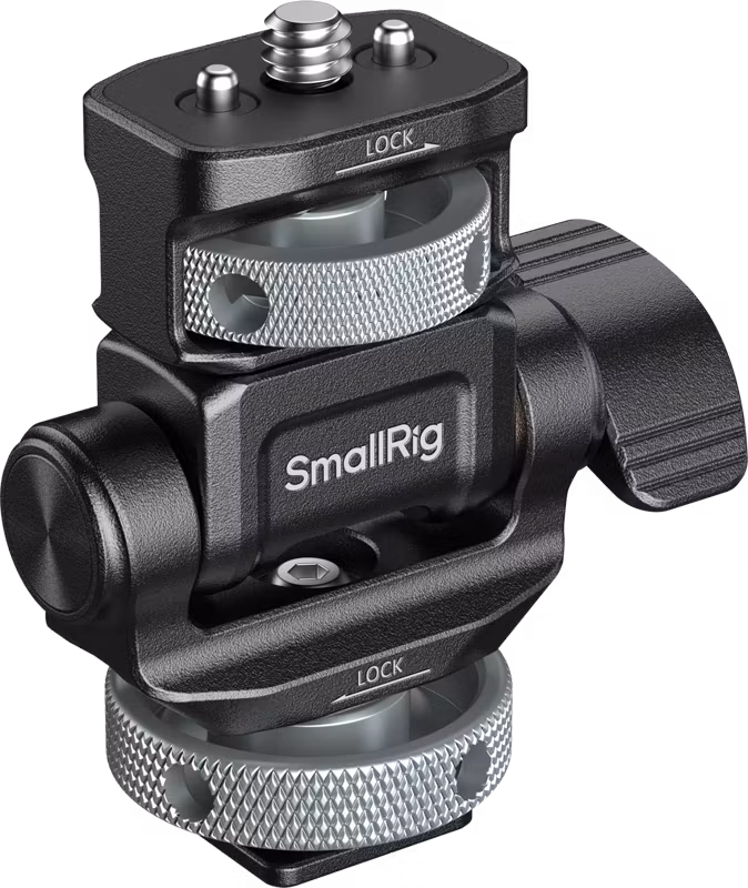 SmallRig 6313 Monitor Support for Horizontal & Vertical Shooting with Cold Shoe Mount